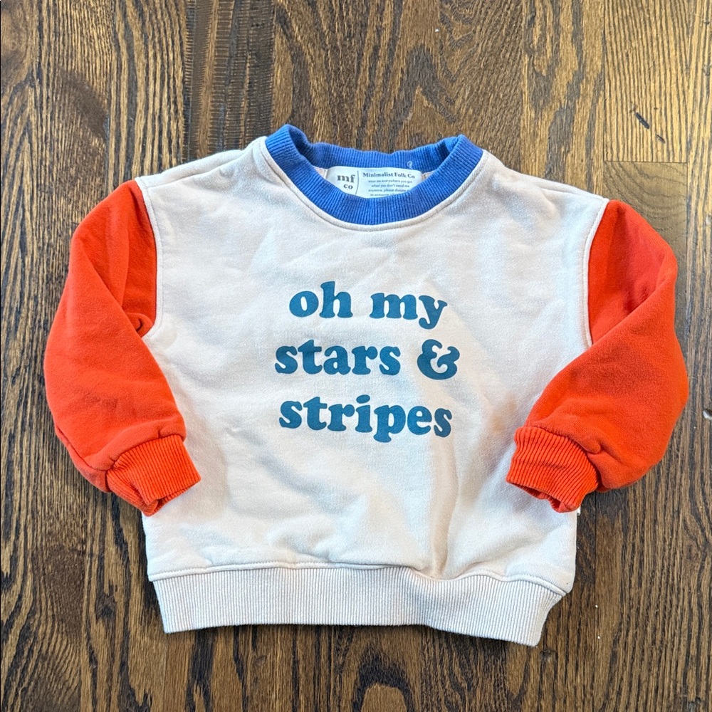 Minimalist Folk Co. Kids Colorful Sweatshirt - Red and Blue - Picture 1 of 3